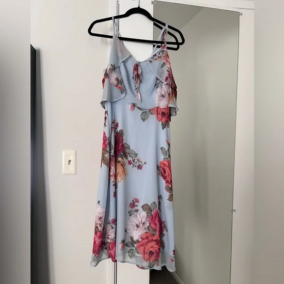 free people blue white dress Free People Blue & White Stripe Embroidered Dress (with removable  lining/slip)- Size XS
